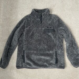 L.L. Bean Charcoal Plush Fleece Pullover